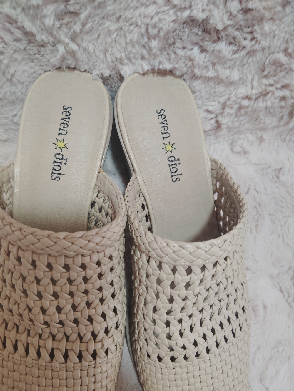 Seven Dials, Quinton Block Heel Woven Pointed-Toe Mules. Size 7.5 - Picture 4 of 8